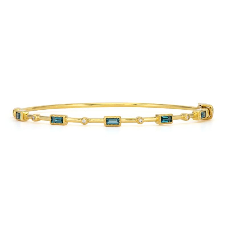 Jude Frances Blue Topaz  Diamond Bracelet