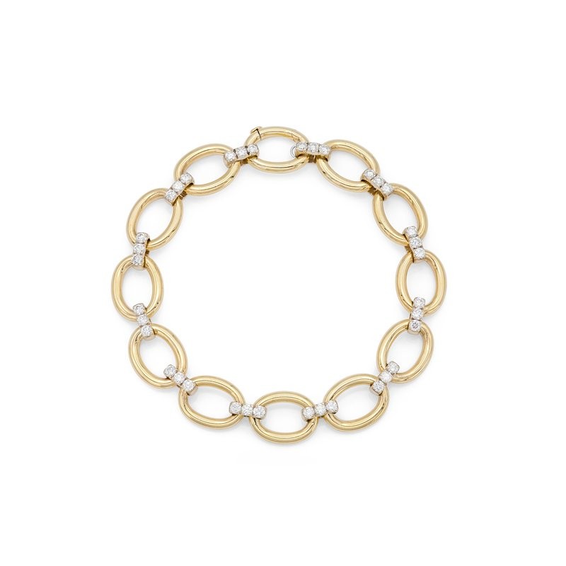 Rudolf Friedmann Flat-Laying Gold & Diamond Bracelet