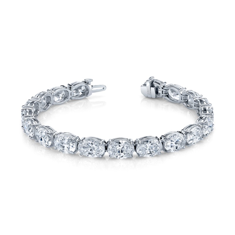 Norman Silverman Oval Shape Straight Line Bracelet East-West