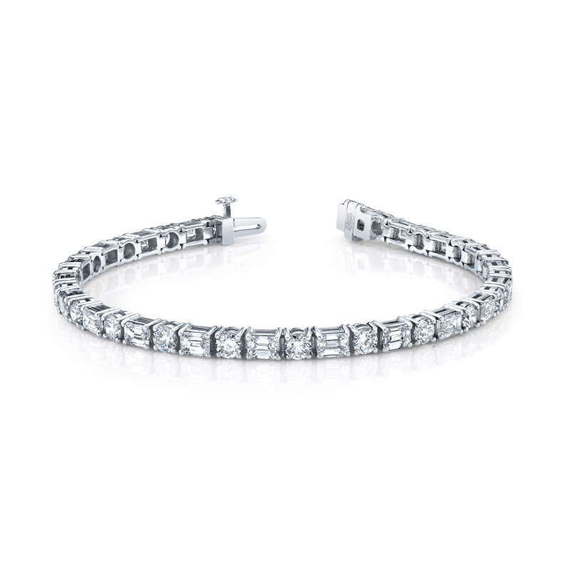 Norman Silverman 9.90 Carat 18K White Gold East-West Bracelet