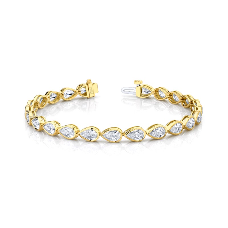 Norman Silverman 7.82 Bezel East West 18K Yellow Gold Bracelet