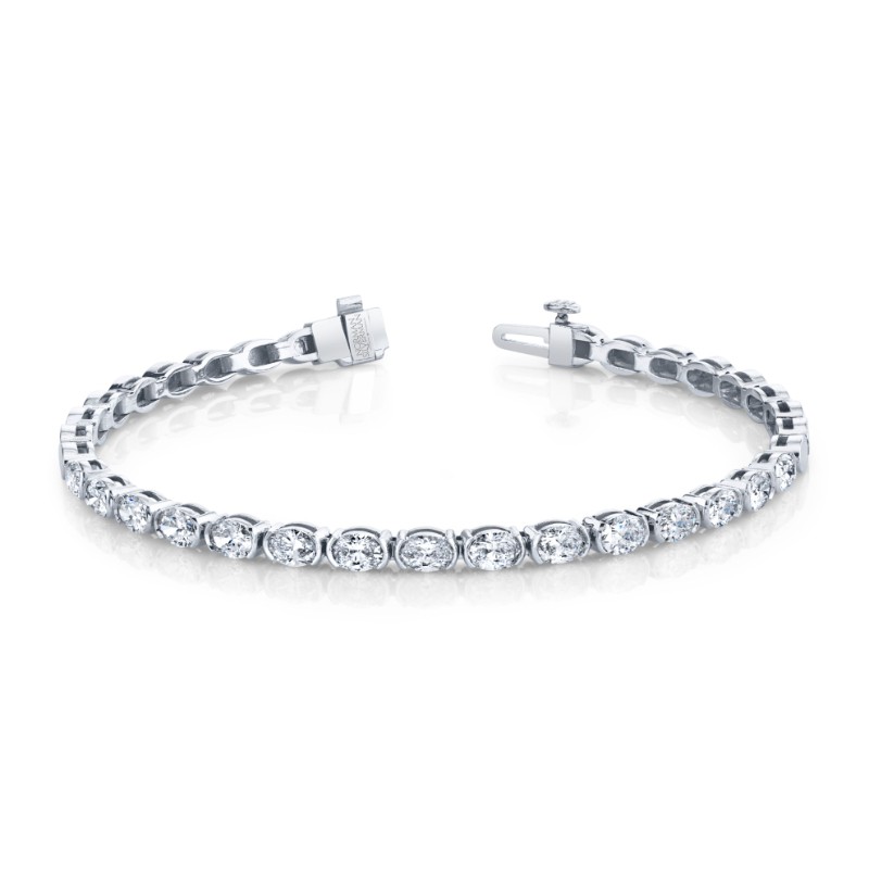 Norman Silverman 2.8 Carat Oval Shape Straight Line Bracelet