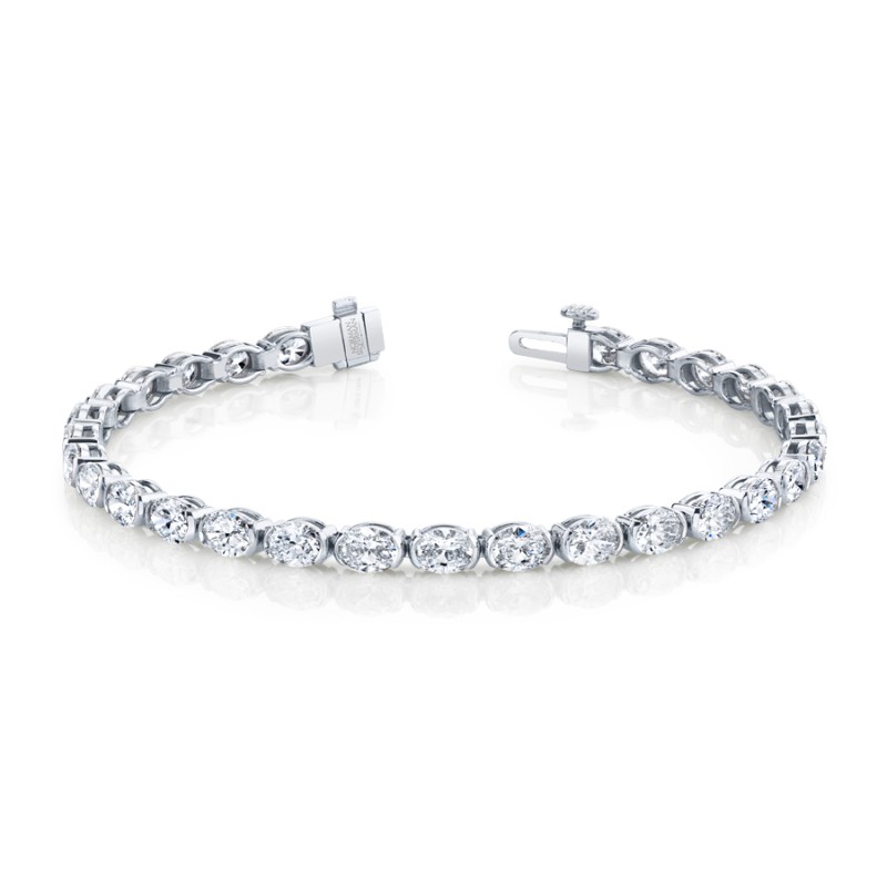 Norman Silverman 9.10 Carat Oval Shape Straight Line Bracelet
