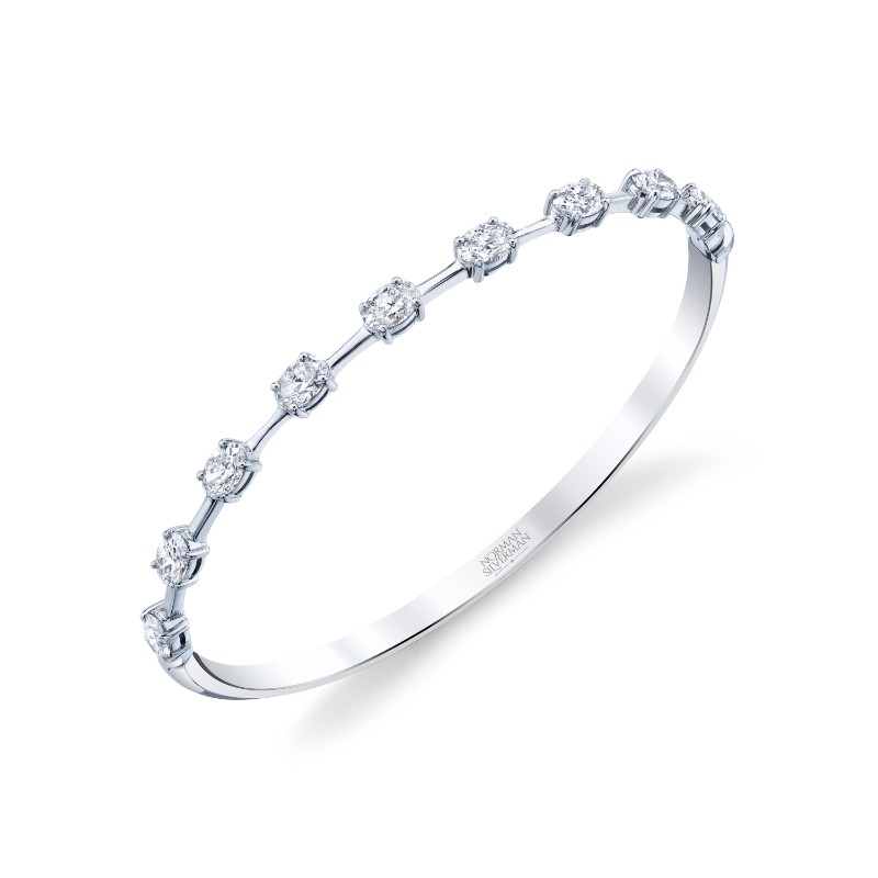 Norman Silverman East West Oval Cut Bar Bangle Bracelet