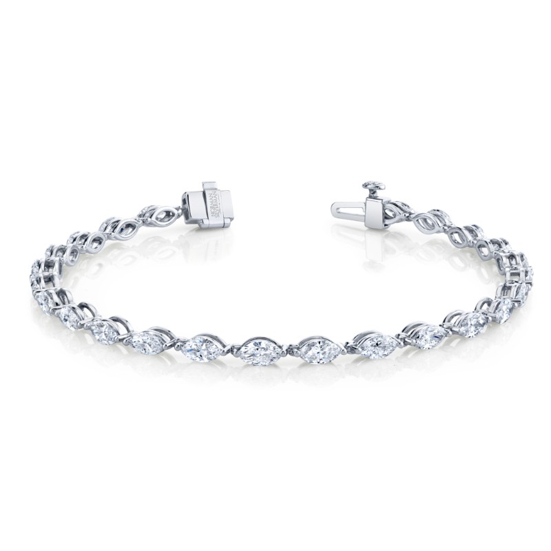 Norman Silverman 4.82 Carat Marquise Shape Straight Line Bracelet