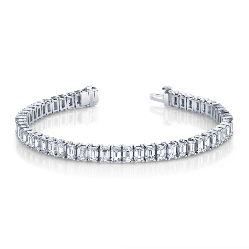Norman Silverman 13.49 Carat Emerald Cut Straight Line Bracelet