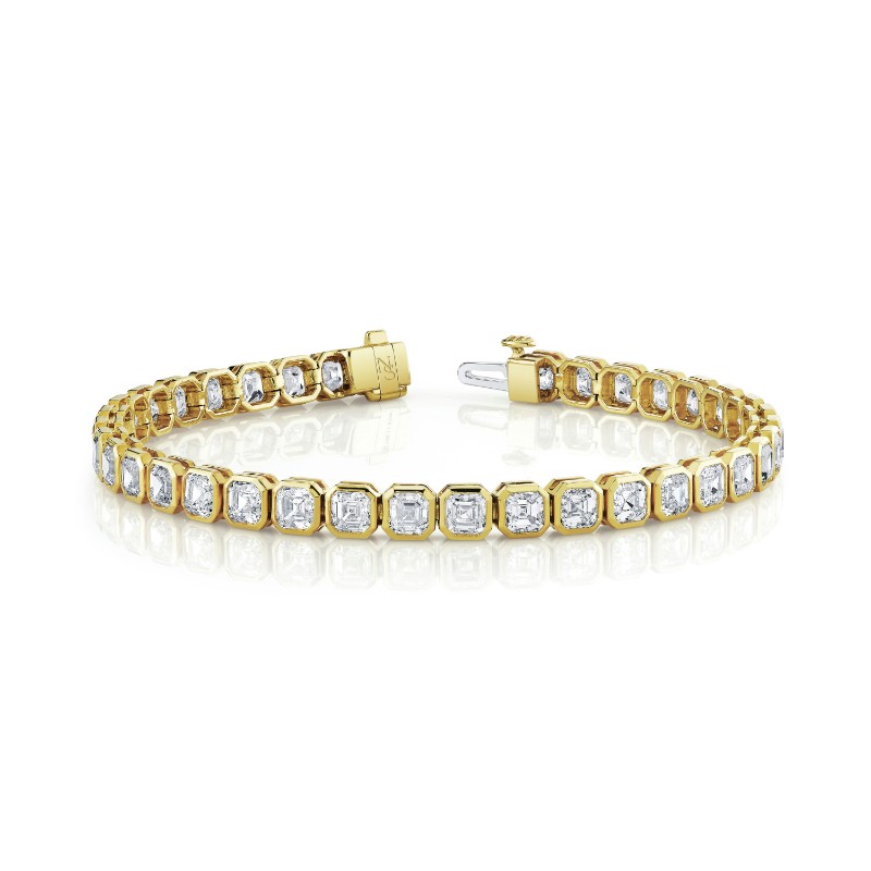 Norman Silverman Asscher Cut Diamonds Bezel Bracelet