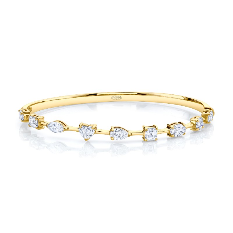 Norman Silverman Hinged Bangle With Fancy Shape Diamonds