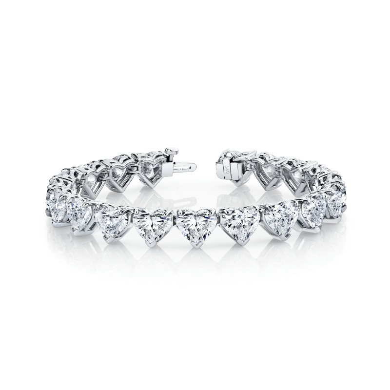 Norman Silverman 38.98 Carat Heart Shape Diamond Bracelet