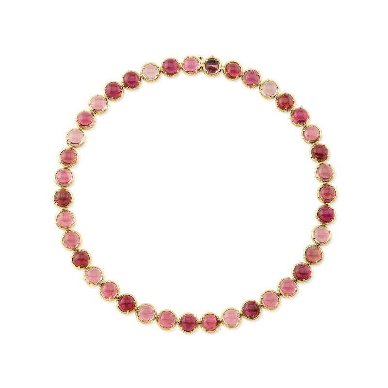 Rahaminov 18K Yellow Gold Pink Tourmaline Carbochons Necklace