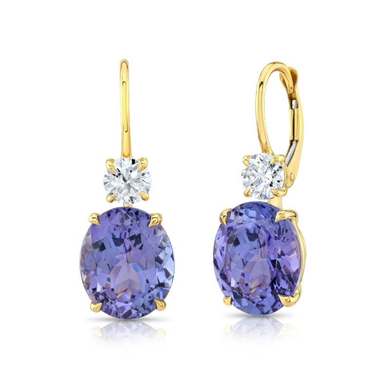 Rahaminov Yellow Gold Top Drop Earrings