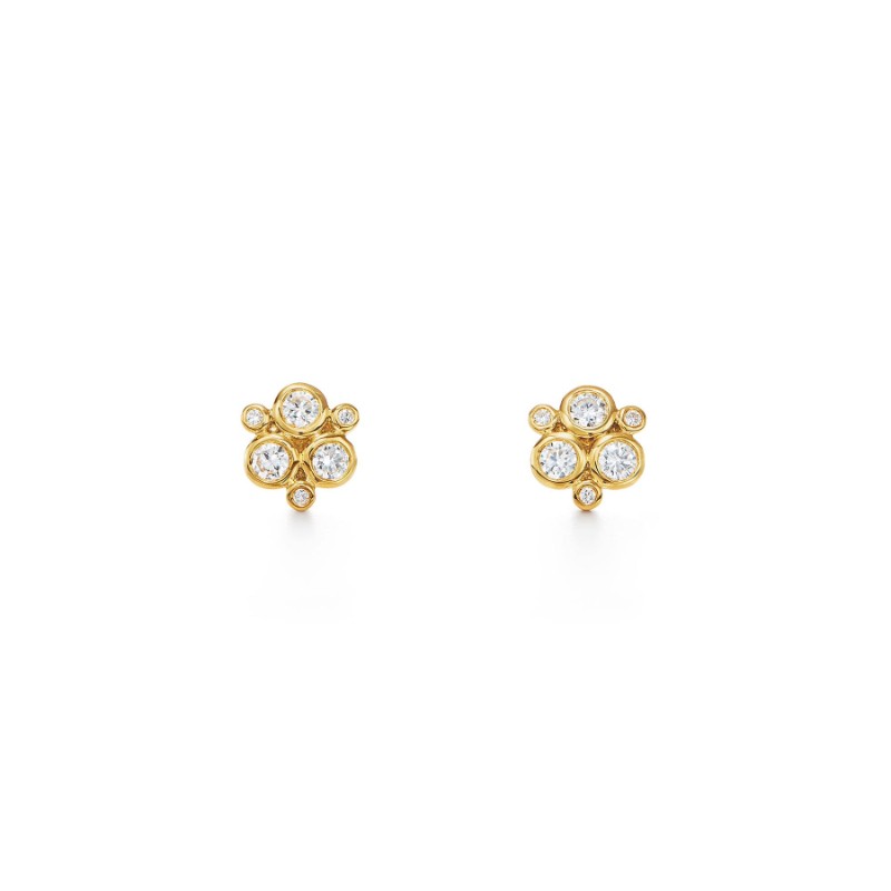 Temple St. Clair 18K Classic Diamond Trio Earring