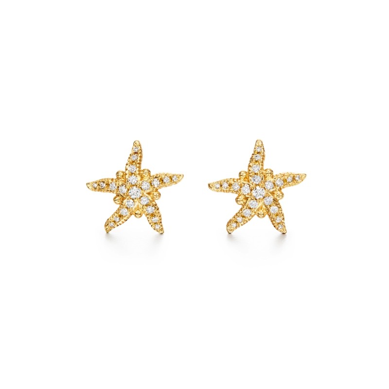 Temple St. Clair 18K Diamond Sea Star Earrings