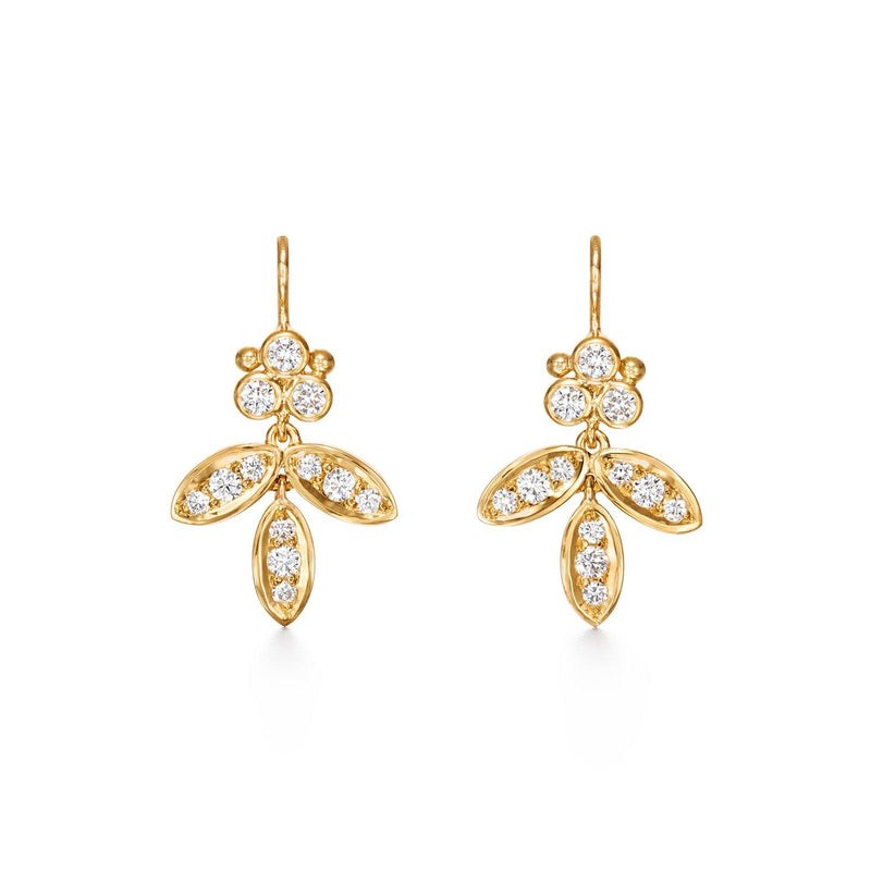 Temple St. Clair 18K Diamond Foglia Earrings