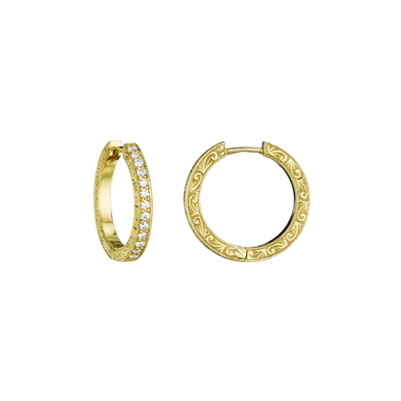 Small Diamond Hoops (18MM)