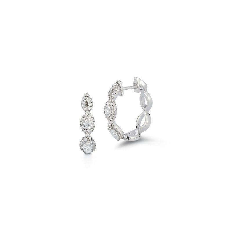 Deutsch Signature Marquise Diamond Huggie Earrings