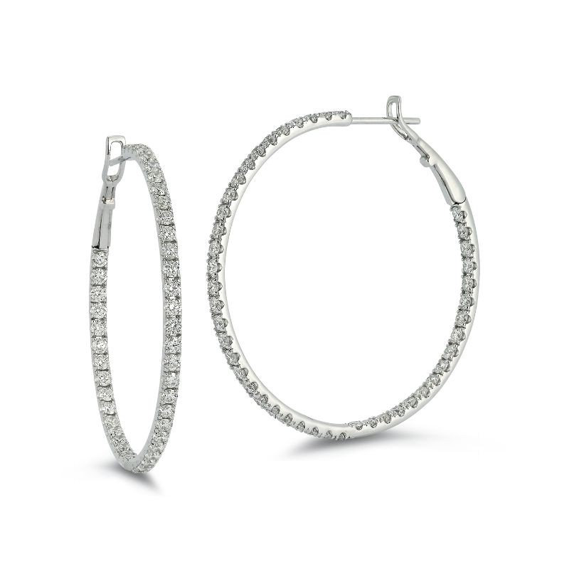 Deutsch Signature Thin Diamond Inside Out Hoop Earrings