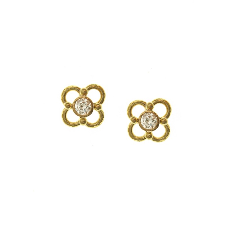Diamond Stud Earrings with Arches