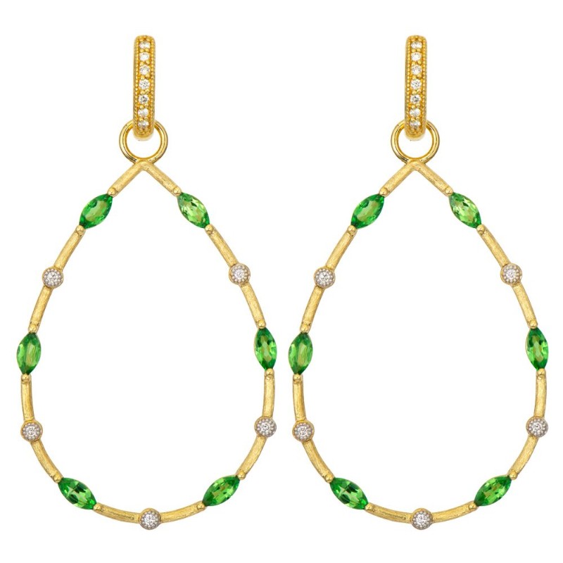 Jude Frances Provence Tsavorite And Diamond Pear Earring Charms