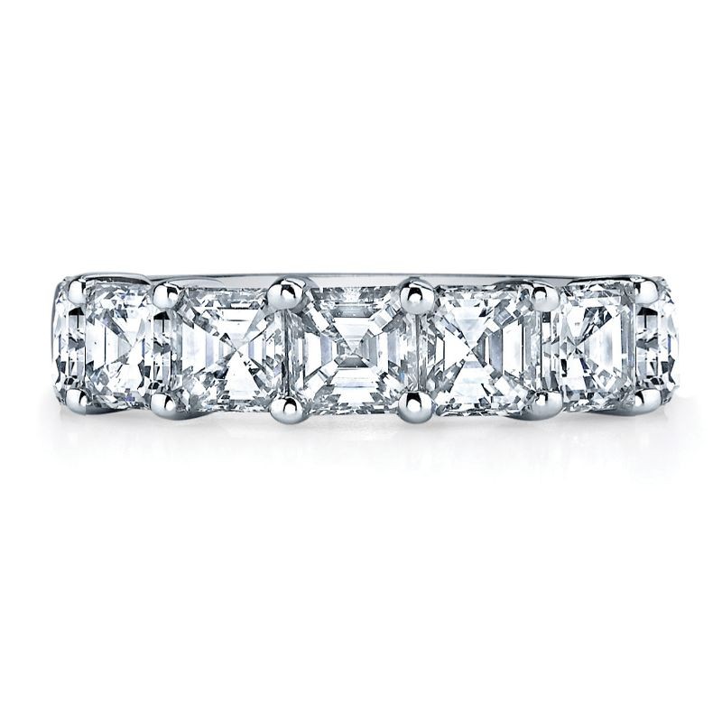 Deutsch Signature 7 Asscher Diamond Shared Prong Basket Set Band