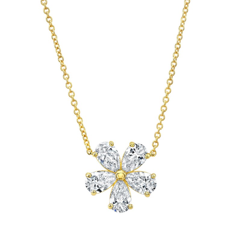 Norman Silverman Petite Pear Shape Floret Pendant