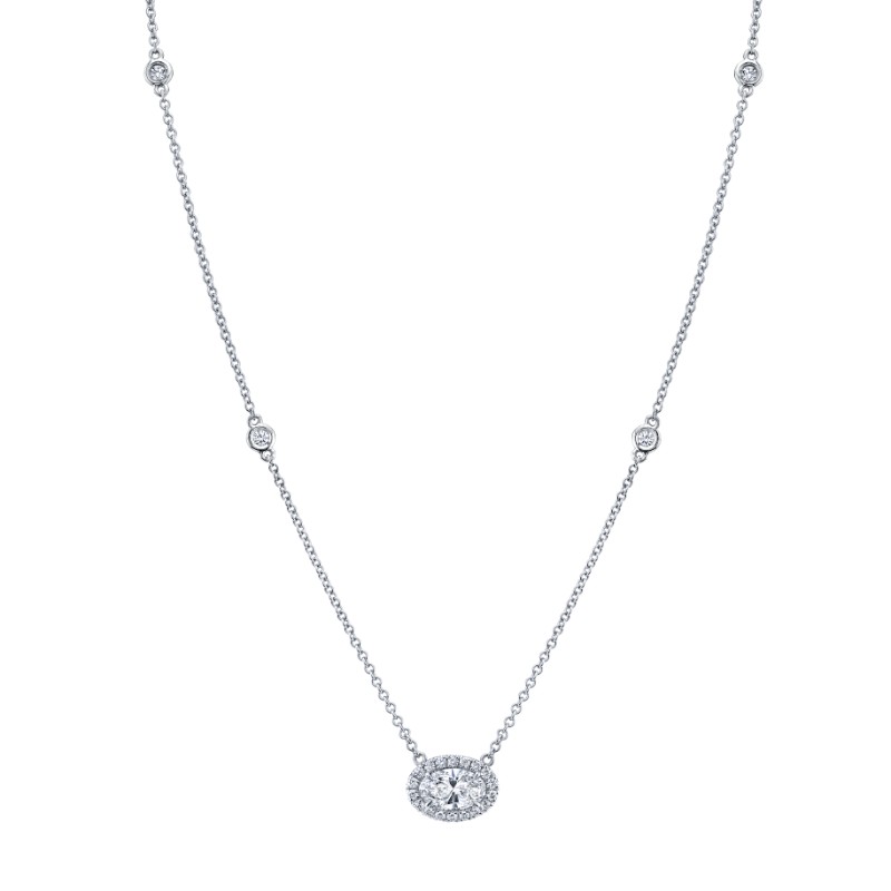 Norman Silverman Petite Oval Cut Diamond Pendant