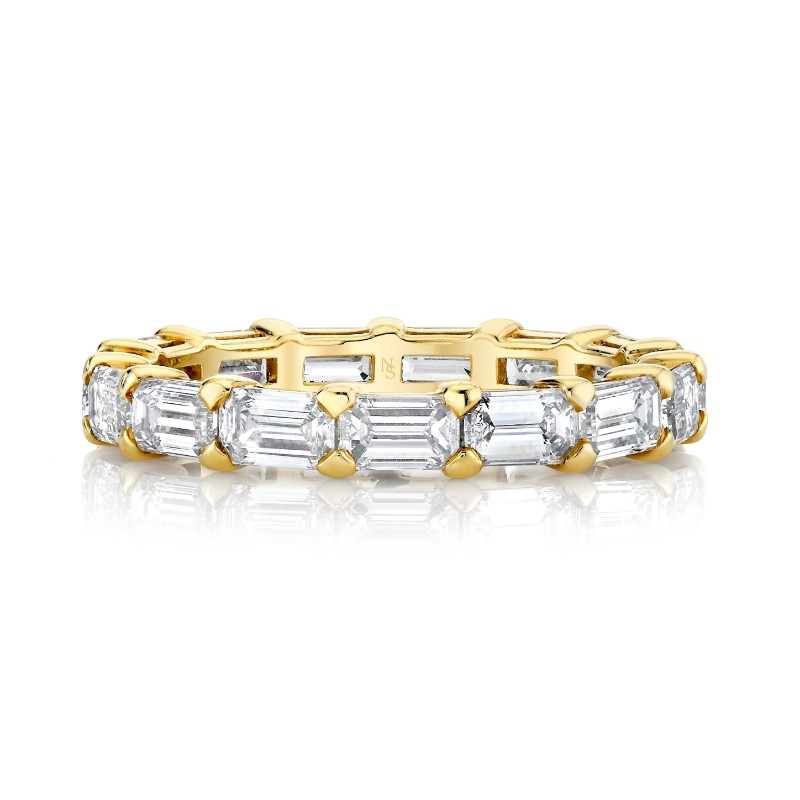 Norman Silverman East West Emerald Cut Eternity Band