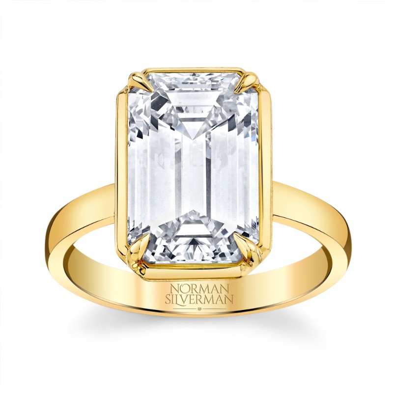 Norman Silverman 5.27 Carat Emerald Cut Diamond Ring