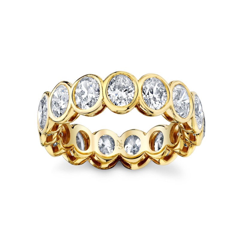 Norman Silverman Oval Diamonds Bezel Set Eternity Band