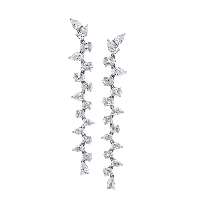 Norman Silverman Vine Diamond Earrings