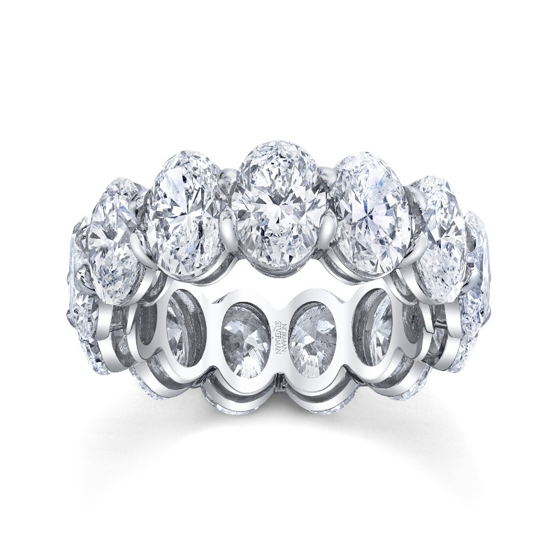 Norman Silverman Oval Cut Diamond Platinum Eternity Band
