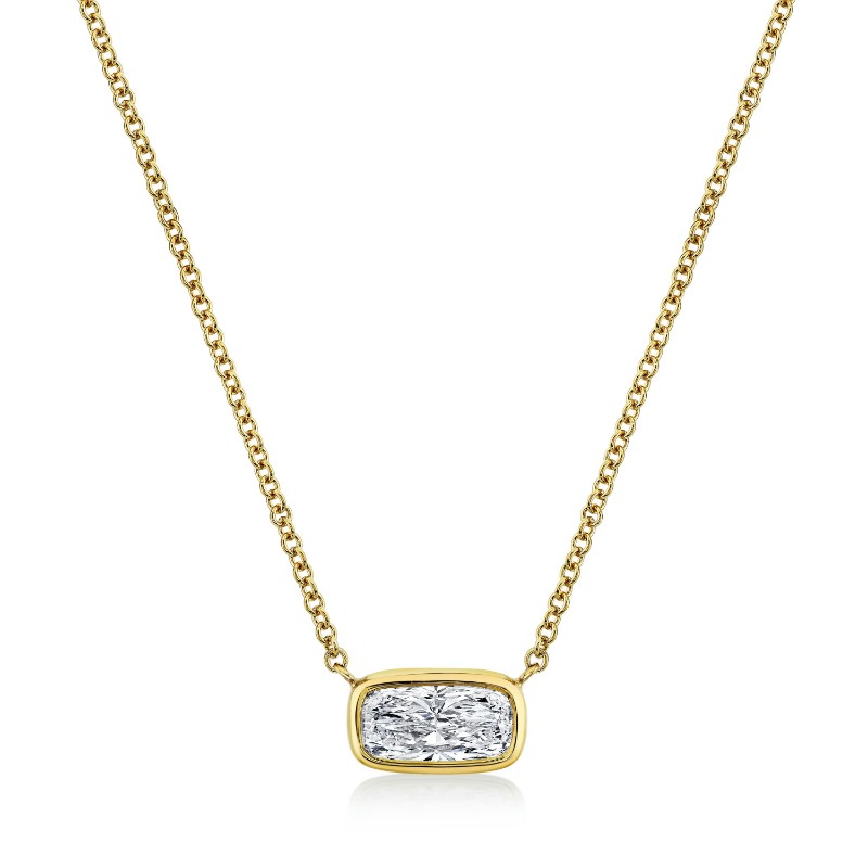 Norman Silverman Cushion Cut Diamond Bezel Pendant