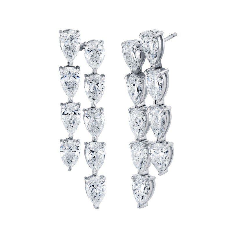 Norman Silverman Pear Shape Drop Earrings
