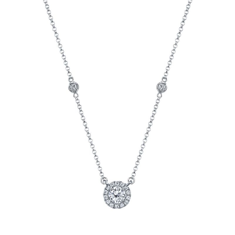 Deutsch Signature Round Shape Halo Pendant With A Round Center