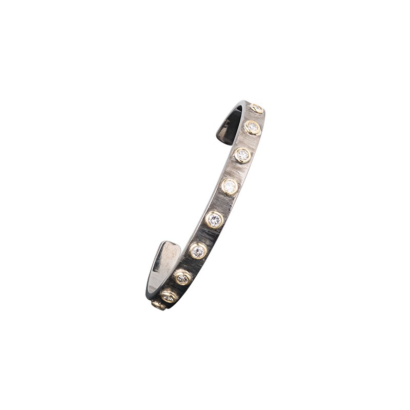 John Apel Round Diamond Skinny Cuff Bracelet