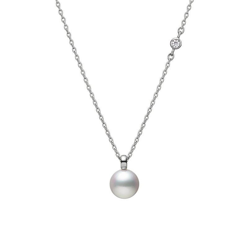 Mikimoto Akoya A+ Diamond Station Necklace