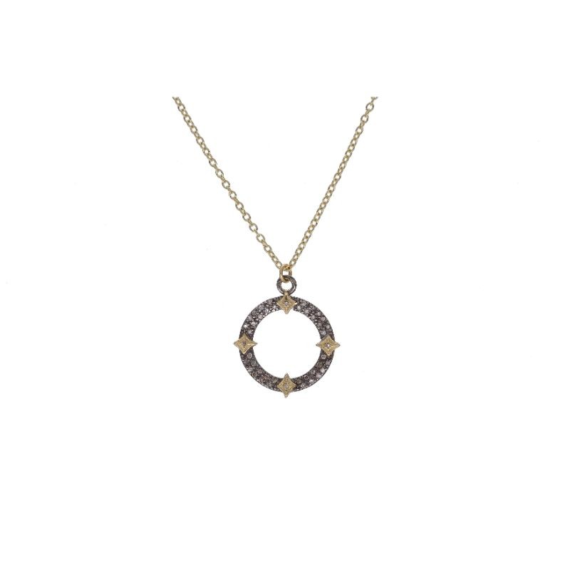 Old World Open Circle Crivelli Pendant Necklace