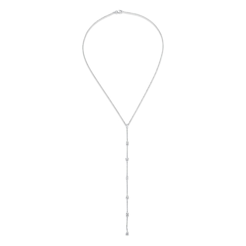 Norman Silverman Diamonds Lariat Necklace With Fancy Shape
