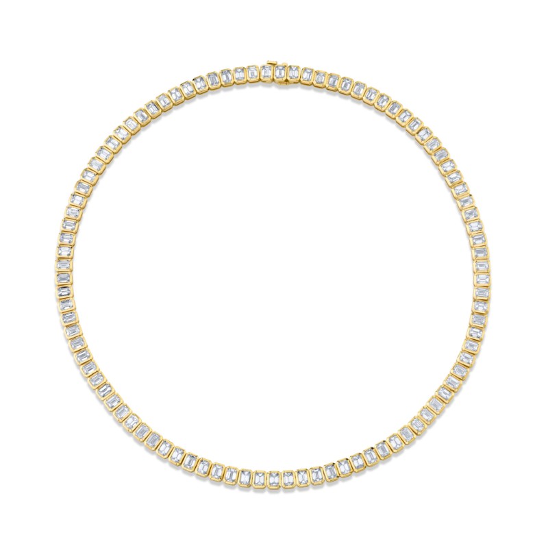 Norman Silverman 22.91 Carat 18K Yellow Gold Bezel Necklace