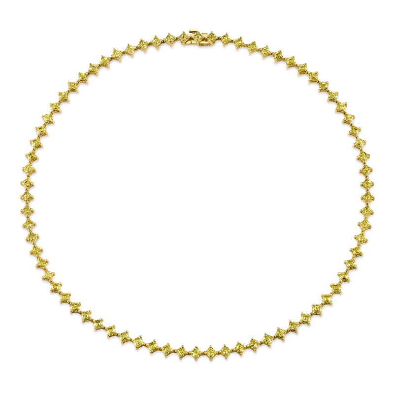 Norman Silverman 20.52 Carat Intense Yellow Diamond Necklace