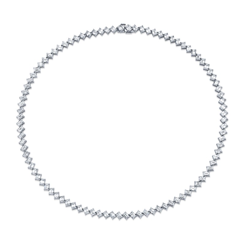 Norman Silverman 18.13 Carat Diamond Emerald Cut Necklace