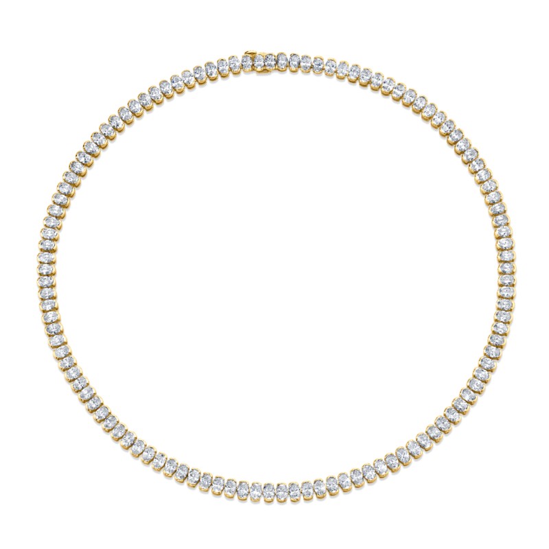 Norman Silverman 22.46 Carat Oval Cut Diamond Necklace