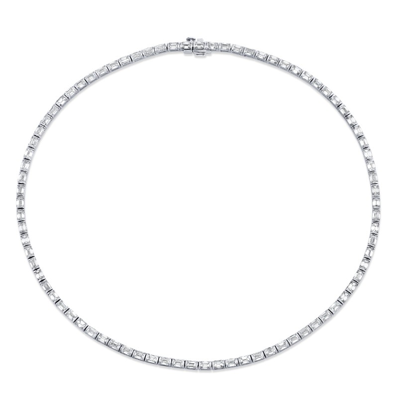 Norman Silverman 16.19 Carat 18K White Gold East West Necklace