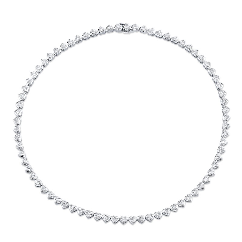 Norman Silverman 17.90 Carat 18K Yellow Gold Bezel Straight Line Necklace
