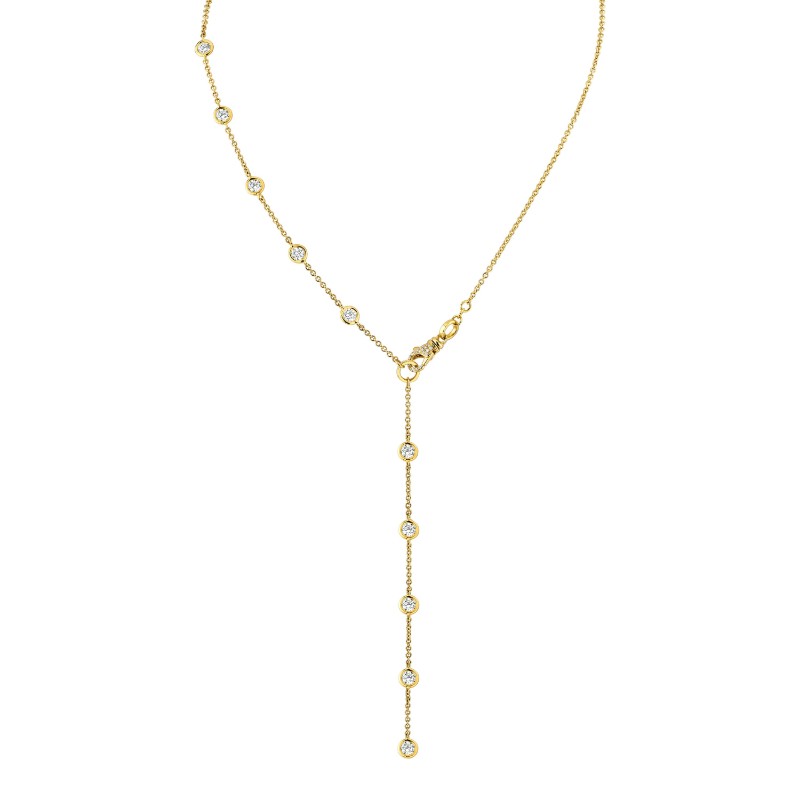Norman Silverman Diamond Lariat Necklace With Round Brilliants