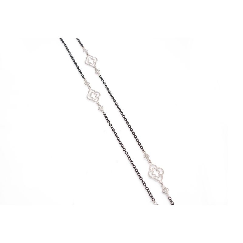 New World 37 Open Scroll Station Darkened Chain Necklace