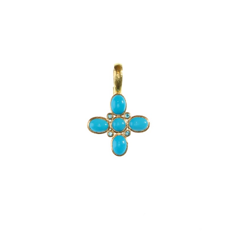 Sleeping Beauty Turquoise 'Clover' Pendant