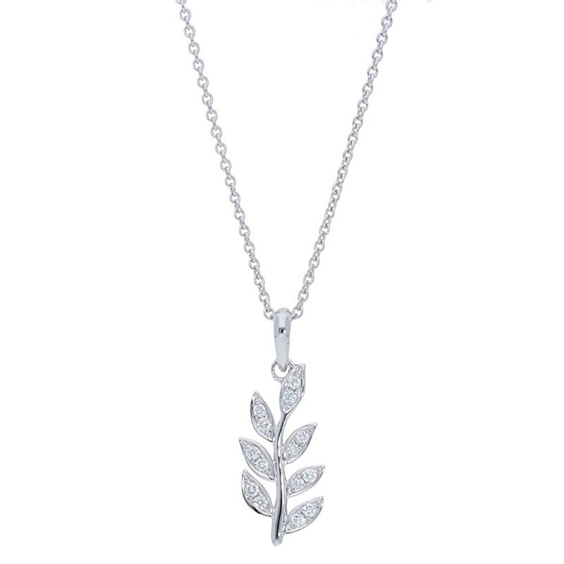 Deutsch Signature Pave Diamond Leaf Pendant