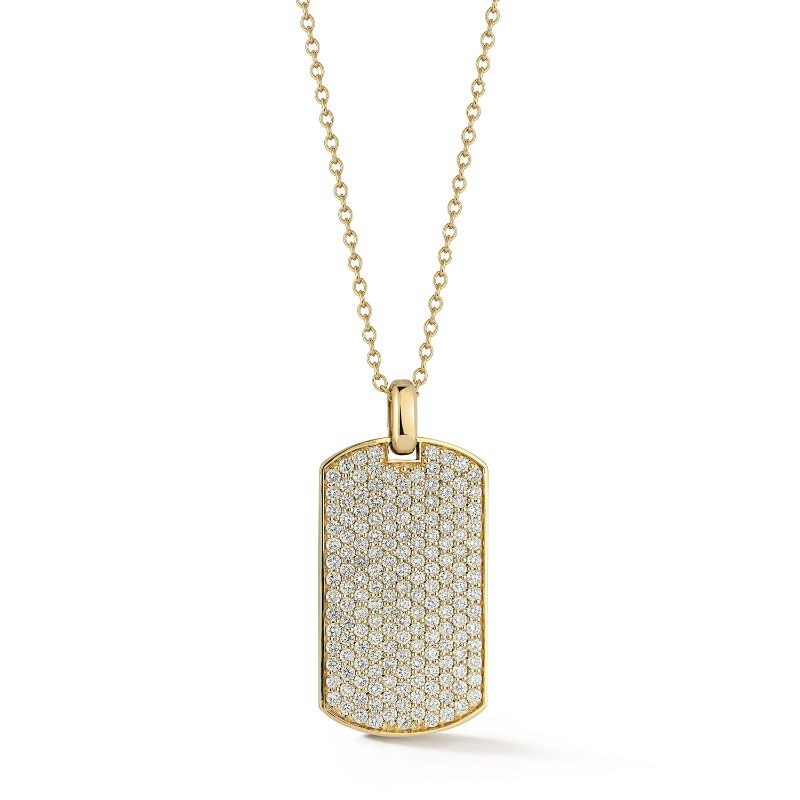 Deutsch Signature Pave Diamond Dog Tag Pendant