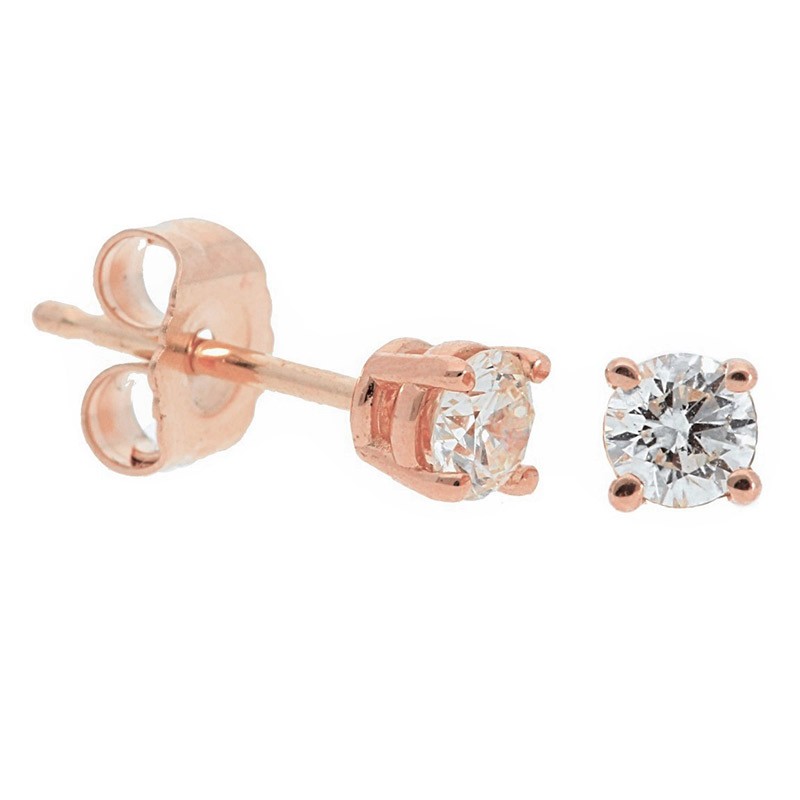 Deutsch Signature 4 Prong Round Diamond Stud Earrings